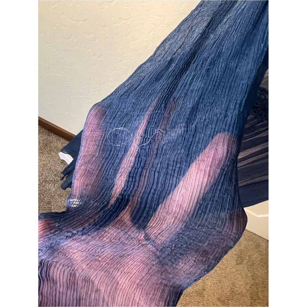 Sundance Time After Time Blue Sheer Crochet Boho Dress Above Knee with Slip 6 - Picture 8 of 10